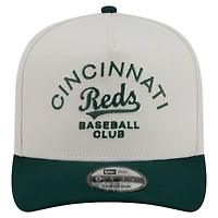 Men's New Era  Cream/Dark Green Cincinnati Reds Chrome A-Frame 9FIFTY Snapback Hat