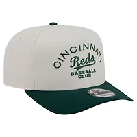 Men's New Era  Cream/Dark Green Cincinnati Reds Chrome A-Frame 9FIFTY Snapback Hat