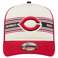 Casquette snapback New Era 9FIFTY pour homme, couleur crème/rouge, avec logo des Reds de Cincinnati