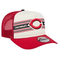 Casquette snapback New Era 9FIFTY pour homme, couleur crème/rouge, avec logo des Reds de Cincinnati