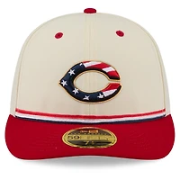 Men's New Era Cream/Red Cincinnati Reds USA 250 Fourth of July Low Profile 59FIFTY Fitted Hat