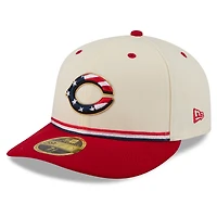 Men's New Era Cream/Red Cincinnati Reds USA 250 Fourth of July Low Profile 59FIFTY Fitted Hat