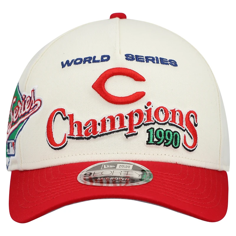 Men's New Era  Cream/Red Cincinnati Reds World Series 9FORTY M-Crown Adjustable Hat