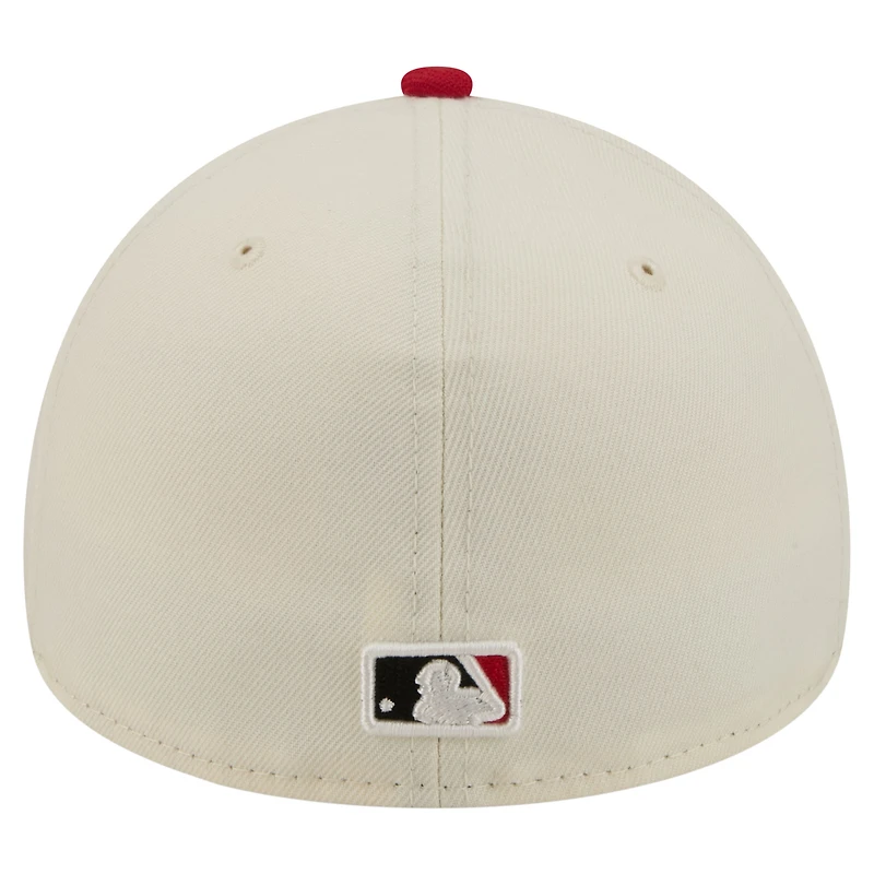 Men's New Era Cream Cincinnati Reds Chrome A-Frame 59FORTY Fitted Hat