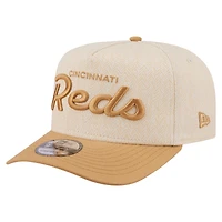 Men's New Era  Cream Cincinnati Reds Herringbone 9FIFTY A-Frame Snapback Hat