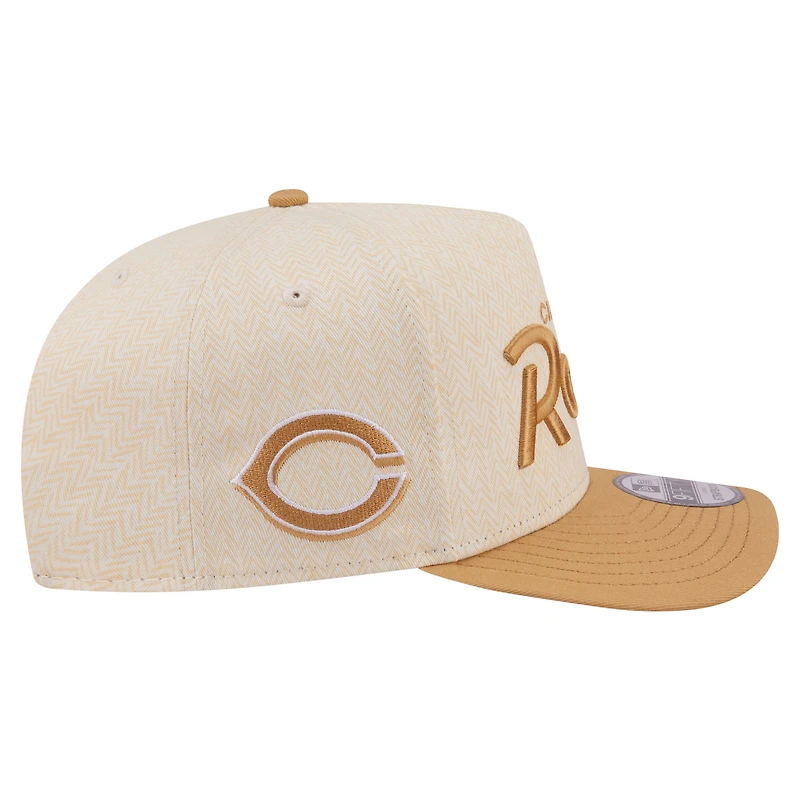 Men's New Era Cream Cincinnati Reds Herringbone 9FIFTY A-Frame Snapback Hat