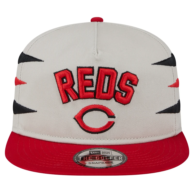 Casquette Snapback Iron Golfer Cincinnati Reds de New Era pour homme, couleur crème
