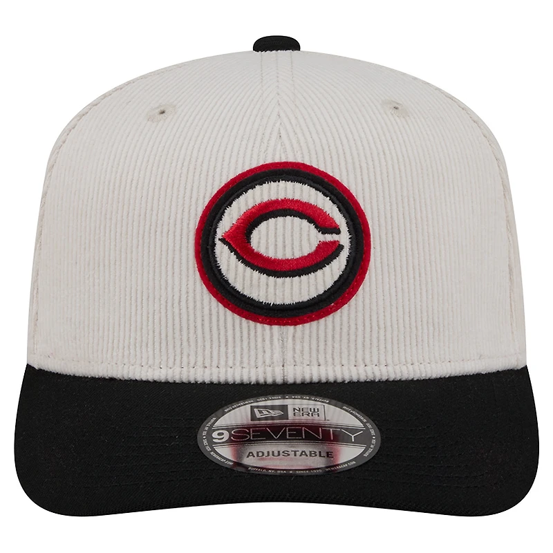 Casquette ajustable New Era 9SEVENTY crème pour homme des Cincinnati Reds