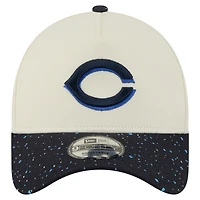 Men's New Era  Cream Cincinnati Reds Speckle A-Frame 9FORTY Adjustable Hat