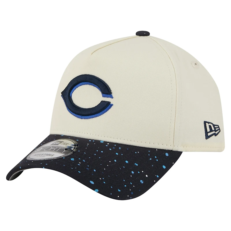 Casquette ajustable New Era 9FORTY crème pour homme des Cincinnati Reds Speckle A-Frame