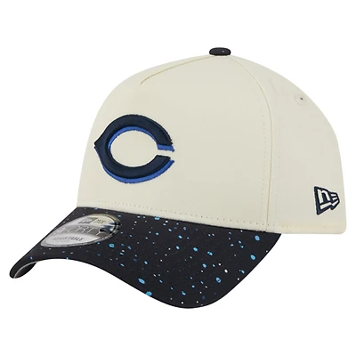 Casquette ajustable New Era 9FORTY crème pour homme des Cincinnati Reds Speckle A-Frame