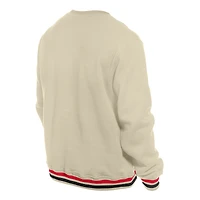 Sweat-shirt à enfiler rétro New Era pour homme, couleur crème, des Cincinnati Reds