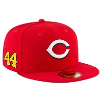 Casquette ajustée New Era Elly De La Cruz rouge Cincinnati Reds 2025 Player’s Weekend 59FIFTY pour homme