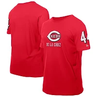 T-shirt New Era Elly de La Cruz rouge pour homme, avec nom et numéro des Reds Cincinnati