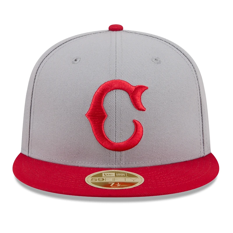 Casquette ajustée New Era 59FIFTY grise et rouge pour homme, Cincinnati Reds, Temple de la renommée du baseball 2026