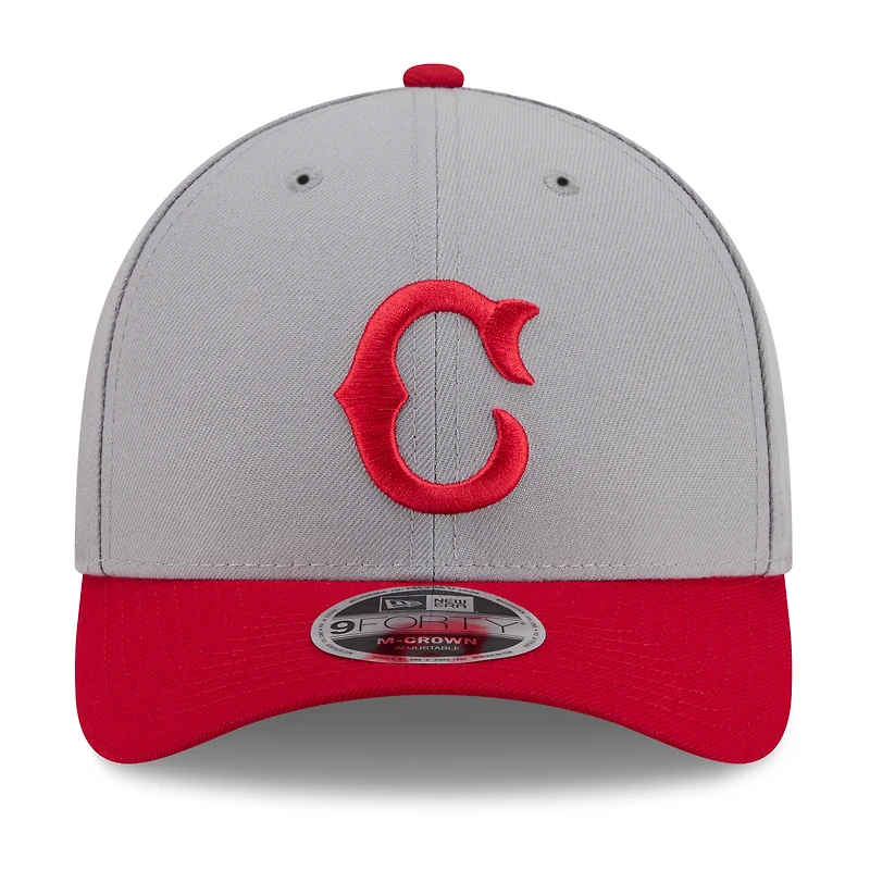 Casquette ajustable New Era grise et rouge Cincinnati Reds 2026 Baseball Hall of Fame 9FORTY M-Crown pour homme
