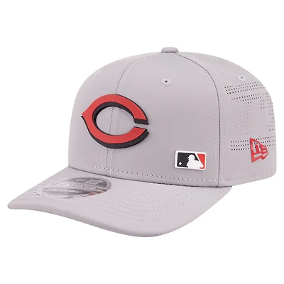 Men's New Era Gray Cincinnati Reds Laser Perforated 9SEVENTY Adjustable Hat