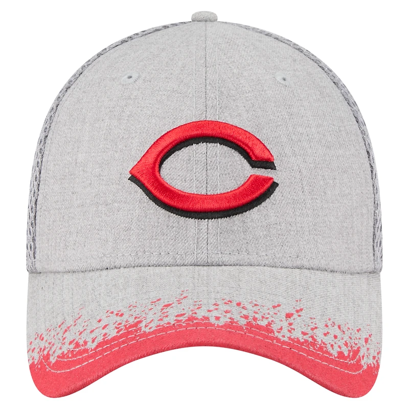 Casquette New Era 39THIRTY Flex grise pour homme, motif éclaboussures de peinture, avec visière des Reds Cincinnati