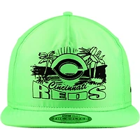 Casquette snapback verte Cincinnati Reds Neon Golfer New Era pour hommes