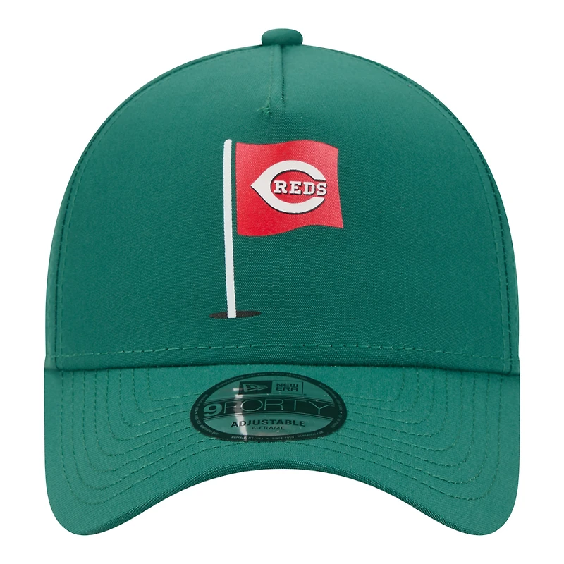 Casquette ajustable New Era verte Cincinnati Reds Pin Seeker 9FORTY pour homme
