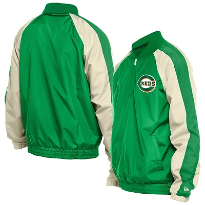 Coupe-vent à glissière quart de tour raglan en ripstop vert Kelly Cincinnati Reds pour homme New Era la Saint-Patrick