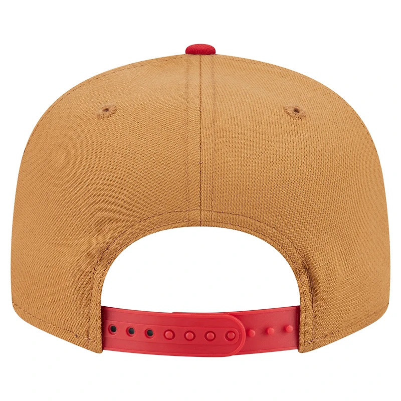 Men's New Era Khaki/Red Cincinnati Reds Ice Cream 9FIFTY Snapback Hat