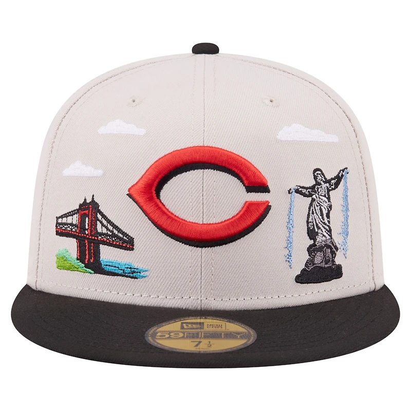 Men's New Era  Khaki Cincinnati Reds City Icon 59FIFTY Fitted Hat