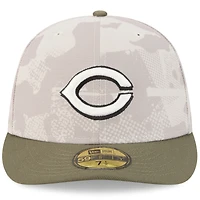 Men's New Era Light Beige/Olive Cincinnati Reds 2025 Armed Forces Day 59FIFTY Fitted Hat