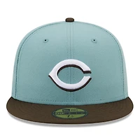 Casquette ajustée 59FIFTY pour homme des Cincinnati Reds 1990 World Series Beach Kiss New Era bleu clair/marron