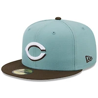 Casquette ajustée 59FIFTY pour homme des Cincinnati Reds 1990 World Series Beach Kiss New Era bleu clair/marron
