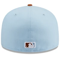 Men's New Era Light Blue/Brown Cincinnati Reds Spring Color Basic Two-Tone 59FIFTY Fitted Hat