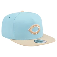 Casquette snapback A-Frame 9FIFTY bleu clair/beige clair pour homme New Era, pack couleur Cincinnati Reds