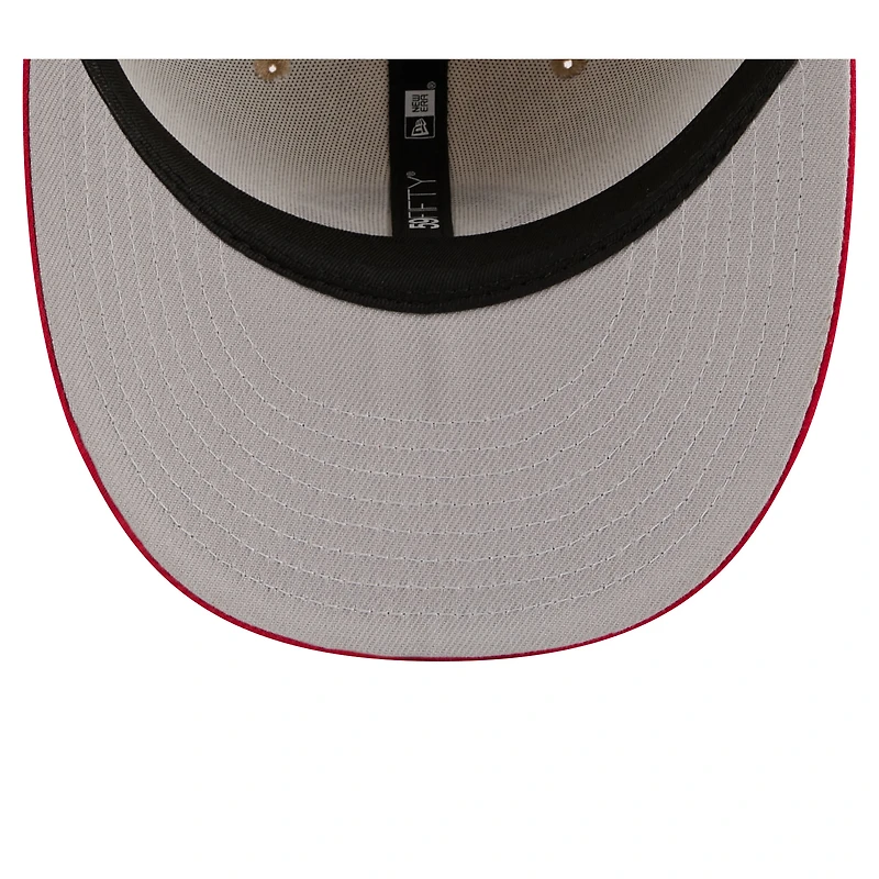 Men's New Era  Natural/Red Cincinnati Reds Twine 59FIFTY Fitted Hat