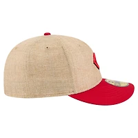 Men's New Era  Natural/Red Cincinnati Reds Twine 59FIFTY Fitted Hat
