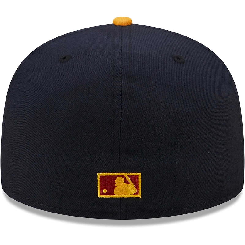 Men's New Era Navy/Gold Cincinnati Reds Primary Logo 59FIFTY Fitted Hat