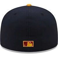 Men's New Era Navy/Gold Cincinnati Reds Primary Logo 59FIFTY Fitted Hat
