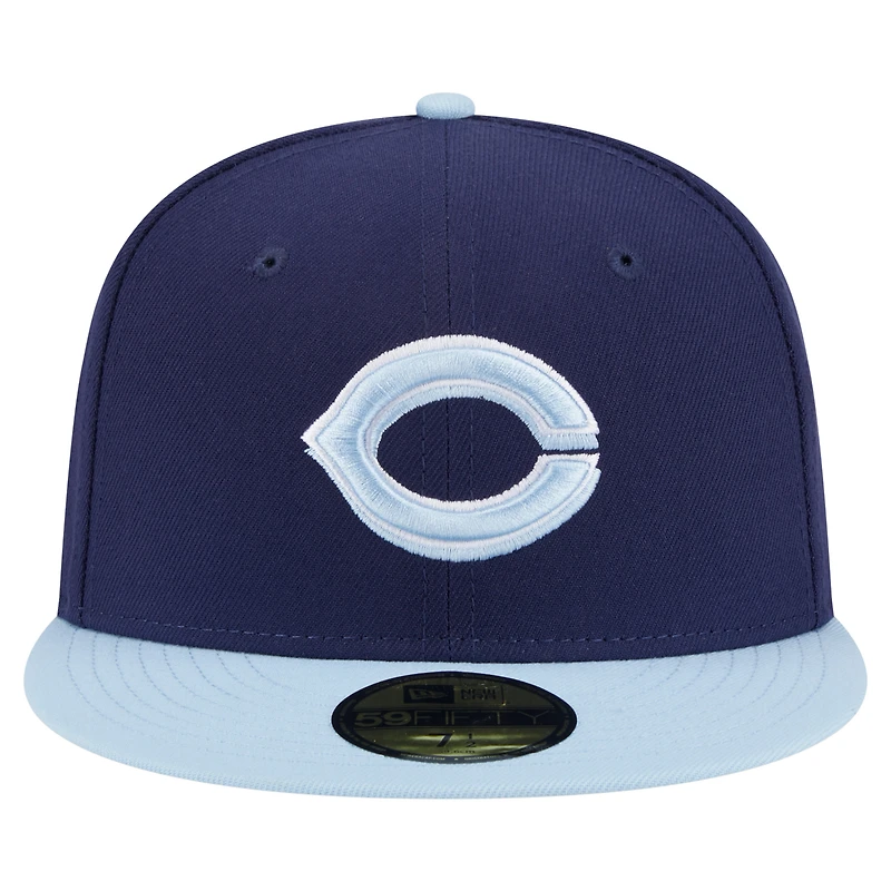 Men's New Era Navy/Light Blue Cincinnati Reds Color Pack 2-Tone 59FIFTY Fitted Hat