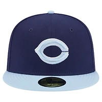 Men's New Era Navy/Light Blue Cincinnati Reds Color Pack 2-Tone 59FIFTY Fitted Hat