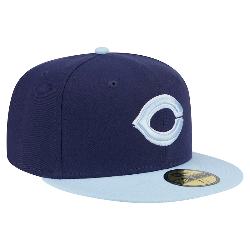 Men's New Era Navy/Light Blue Cincinnati Reds Color Pack 2-Tone 59FIFTY Fitted Hat