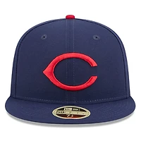 Casquette ajustée 59FIFTY bleu marine des Cincinnati Reds pour homme, style Temple de la renommée du baseball, New Era