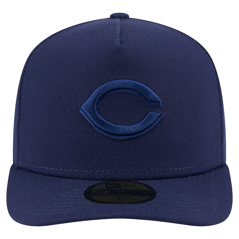 Casquette ajustée New Era 59FIFTY bleu marine pour homme, coloris A-Frame, des Cincinnati Reds