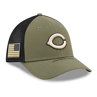 Casquette New Era Flex Olive Cincinnati Reds 2026 Journée des Forces armées 39THIRTY M-Crown
