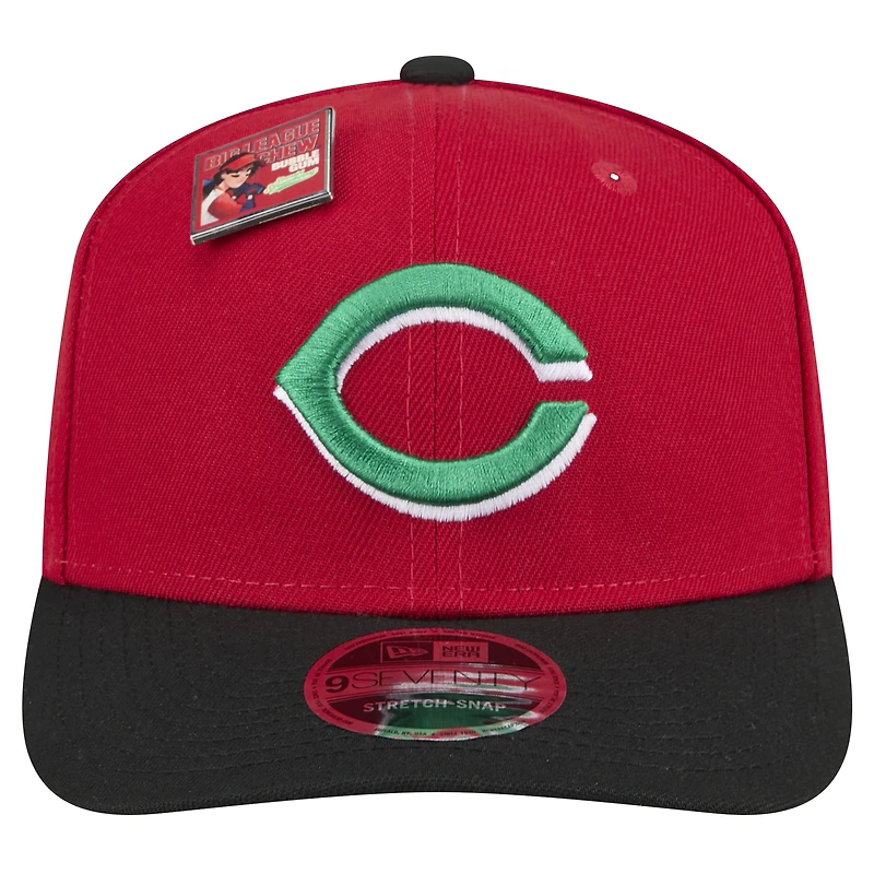 Men's New Era Red/Black Cincinnati Reds 2024 Big League Chew Flavor Pack 9SEVENTY Adjustable Hat