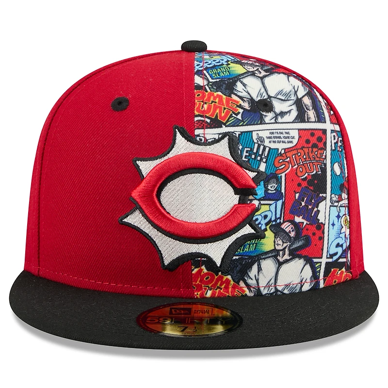 Casquette ajustée 59FIFTY des Cincinnati Reds pour homme, édition 2025 de la MLB, rouge et noire, New Era