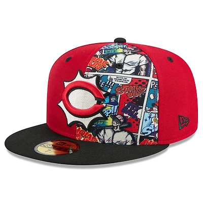 Casquette ajustée 59FIFTY des Cincinnati Reds pour homme, édition 2025 de la MLB, rouge et noire, New Era