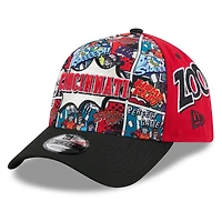 Men's New Era Red/Black Cincinnati Reds 2025 MLB Diamond Hero Edition A-Frame 9FORTY Adjustable Hat
