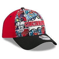 Men's New Era Red/Black Cincinnati Reds 2025 MLB Diamond Hero Edition A-Frame 9FORTY Adjustable Hat