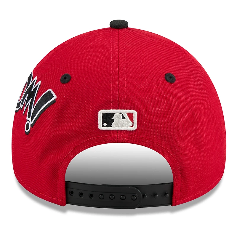 Men's New Era Red/Black Cincinnati Reds 2025 MLB Diamond Hero Edition A-Frame 9FORTY Adjustable Hat