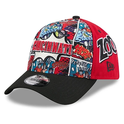 Men's New Era Red/Black Cincinnati Reds 2025 MLB Diamond Hero Edition A-Frame 9FORTY Adjustable Hat
