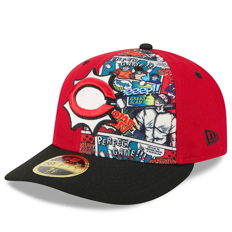Men's New Era Red/Black Cincinnati Reds 2025 MLB Diamond Hero Edition Low Profile 59FIFTY Fitted Hat